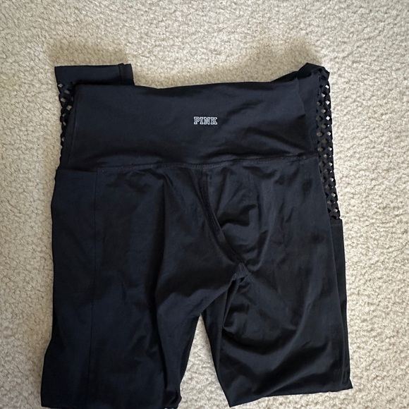 Victoria’s Secret PINK Black Leggings with Mesh Accents Size Medium - Picture 5 of 7